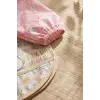 2li Paket Sıvı Geçirmez Uzun Kollu Mama Önlüğü 6-24 Ay - BLW Uyumlu Leke Tutmaz Kırıntı Cepli Bebek Önlüğü Kuğu Pembe Fil Desenli