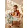 Çocuk Uzun Kollu Sıvı Geçirmez Leke Tutmaz Mama ve Etkinlik Önlüğü 6-24 Ay- 2li Set Zürafa & Tavşan Desenli