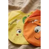 Sıvı Geçirmez Uzun Kollu Bebek Mama Önlüğü - 2li Set 6-24 Ay Limon ve Portakal Desenli BLW Uyumlu Yemek Önlüğü