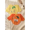 Sıvı Geçirmez Uzun Kollu Bebek Mama Önlüğü - 2li Set 6-24 Ay Limon ve Portakal Desenli BLW Uyumlu Yemek Önlüğü