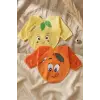 Sıvı Geçirmez Uzun Kollu Bebek Mama Önlüğü - 2li Set 6-24 Ay Limon ve Portakal Desenli BLW Uyumlu Yemek Önlüğü