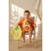Sıvı Geçirmez Uzun Kollu Bebek Mama Önlüğü - 2li Set 6-24 Ay Limon ve Portakal Desenli BLW Uyumlu Yemek Önlüğü