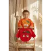 Sıvı Geçirmez Uzun Kollu Bebek Mama Önlüğü - 2li Set 6-24 Ay Elma ve Portakal Desenli BLW Uyumlu Yemek Önlüğü
