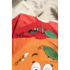 Sıvı Geçirmez Uzun Kollu Bebek Mama Önlüğü - 2li Set 6-24 Ay Elma ve Portakal Desenli BLW Uyumlu Yemek Önlüğü