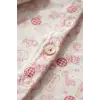 Mila Soft Safari Pembe Hayvan Figürlü %100 Pamuklu Patikli Bebek Pijama Takımı - Yumuşak Dokulu 2li Set