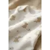 Krem Tavşan Desenli İkili Fitilli % 100 Pamuklu Kız Bebek Takımı 3-6-9 Ay