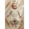 Panda Nakışlı Çizgi Desenli % 100 Pamuk Erkek Bebek Tulumu 03 Ay