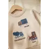 Araba Nakışlı Pamuklu 2li Erkek Bebek Takım