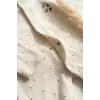 Milk Desenli Beyaz % 100 Pamuk, Ayaksız Erkek Bebek Tulumu 0-3 Ay