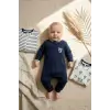 Premium %100 Pamuklu Panda Figürlü Bebek Tulum 3lü Set - Çene Korumalı Fermuarlı Yumuşak Doku