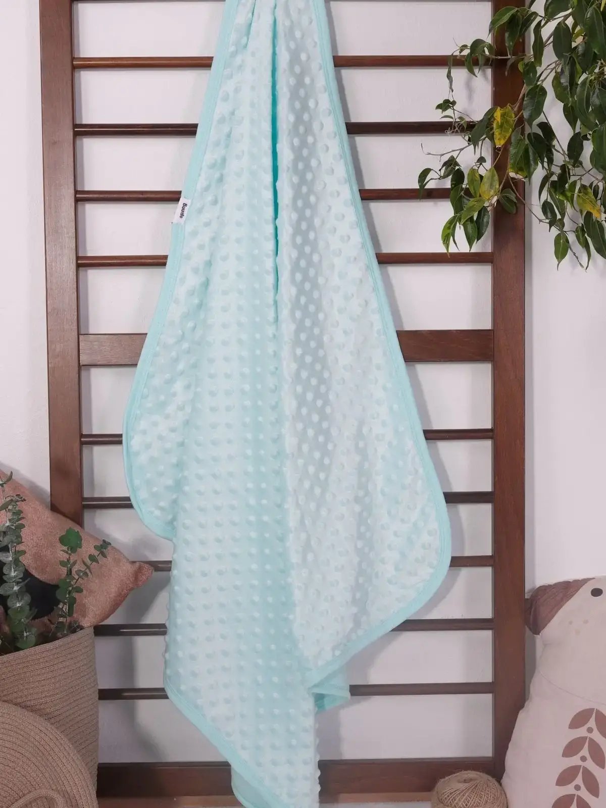 Biyeli Unisex Bebek Nohut Battaniye 80*80 Cm - Turkuaz