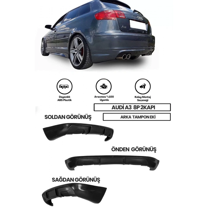 Audi A3 8p 2006-2012 2 Uyumlu Kapı Arka Ek (plastik)