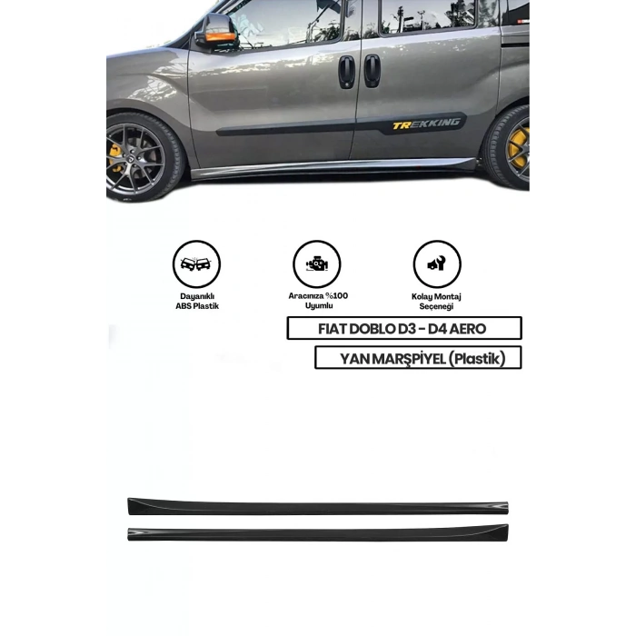Fiat Doblo D3 - D4 Uyumlu Aero Marşpiyel