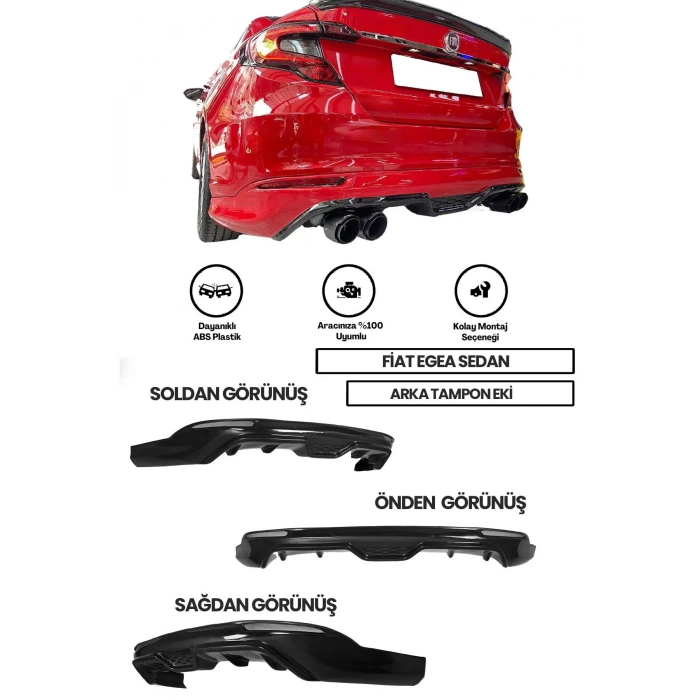 Fiat Egea Sedan Uyumlu Arka Ek (plastik)