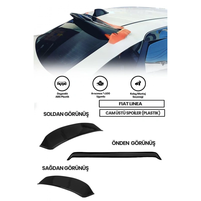 Fiat Linea Uyumlu Cam Üstü Spoiler (plastik)