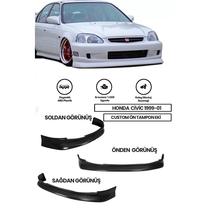 Honda Civic 99-01 Uyumlu Cs Ön Tampon Eki