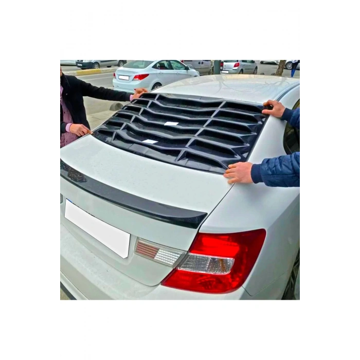 Honda Civic Fb7 2012-2016 Parlak Siyah Plastik Arka Cam Vizörü