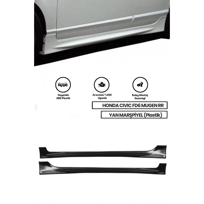 Honda Civic Fd6 Custom Yan Marşpiyel (plastik) Uyumlu