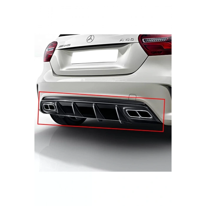 Mercedes A Serisi W176 A45 Amg Uyumlu 2013-2018 Parlak Siyah Plastik Brabus Difüzör