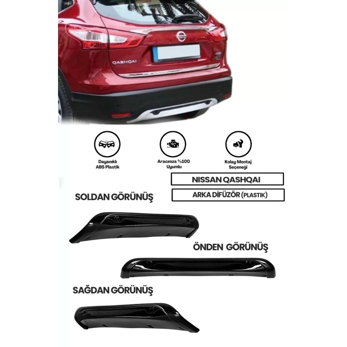 Nissan Qashqai Arka Difüzör (plastik)