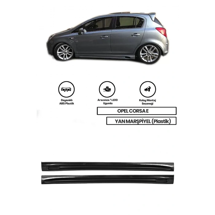 Opel Corsa E Yan Marşpiyel (ÇİFT) (PLASTİK)