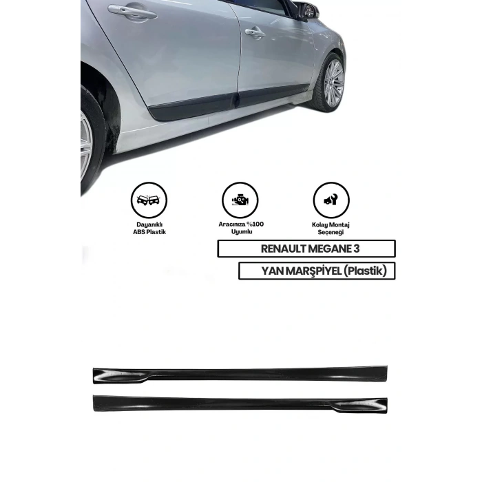 Renault Megane 3 Yan Marşpiyel (ÇİFT) (PLASTİK)