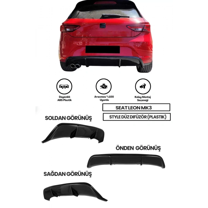 Seat Leon Mk3 Style Düz Difüzör (PLASTİK)