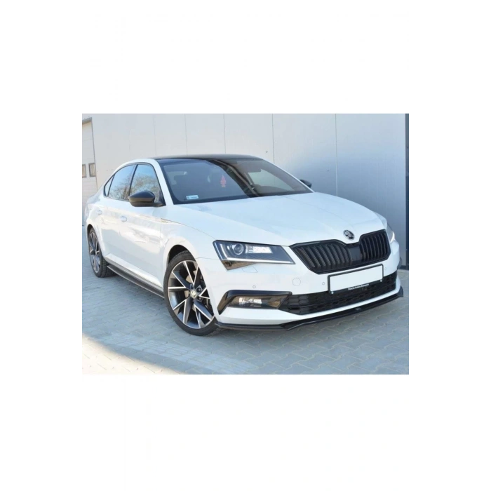 Skoda Superb B8 2015-2018 Makyajsız Kasa Uyumlu Parlak Siyah Plastik Ön Lip