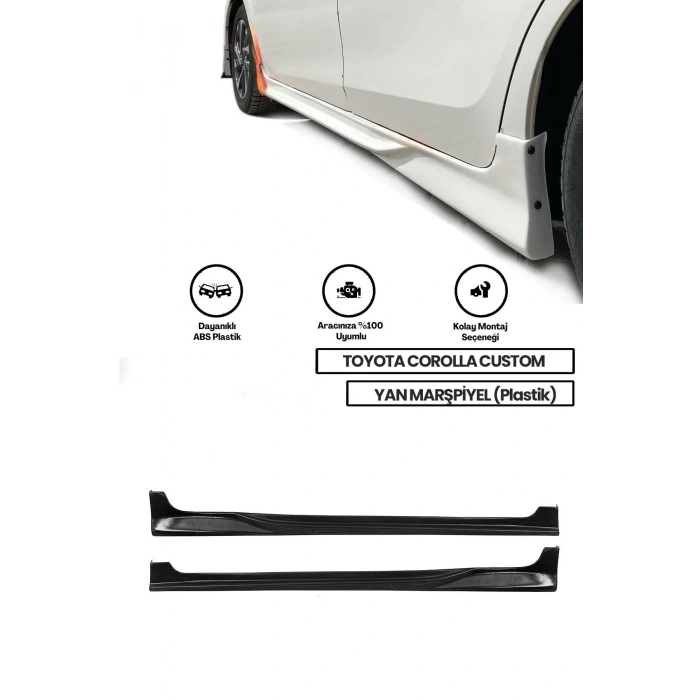 Toyota Corolla Custom Yan Marşpiyel (ÇİFT) (PLASTİK)
