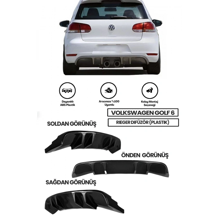 Volkswagen Golf 6 Rieger Difüzör (PLASTİK)