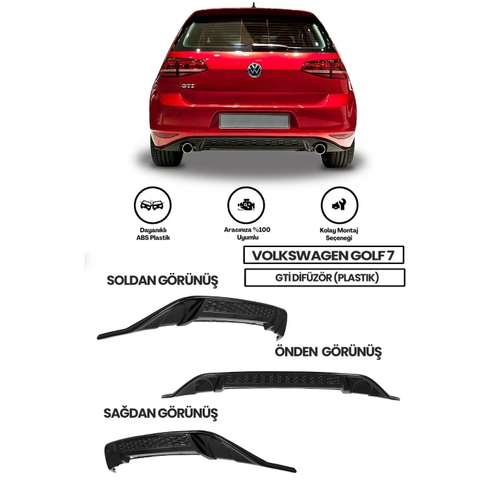 Volkswagen Golf 7 Gti Difüzör (PLASTİK)