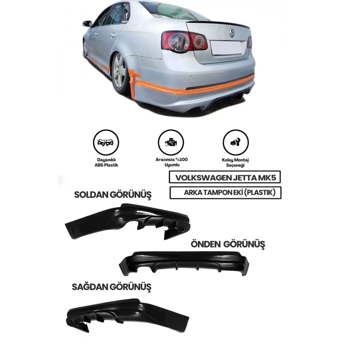 Volkswagen Jetta Mk5 Arka Ek (plastik) Uyumlu