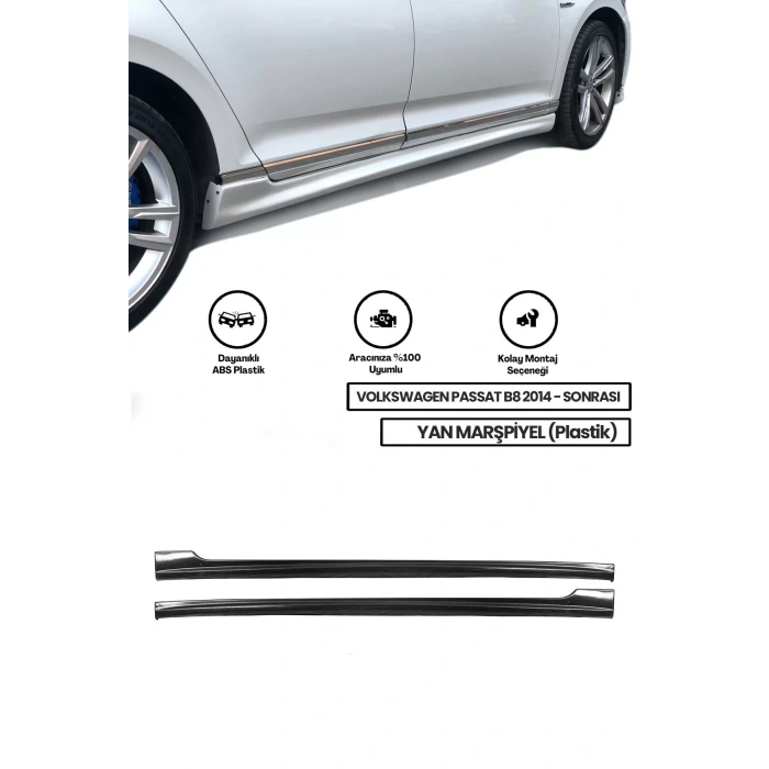 Volkswagen Passat B8 2014 - Sonrası uyumlu Yan Marşpiyel (plastik)