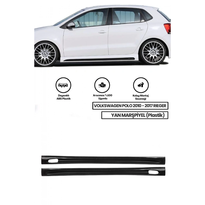 Volkswagen Polo 2010 - 2017 Yan Marşpiyel (ÇİFT) (PLASTİK)