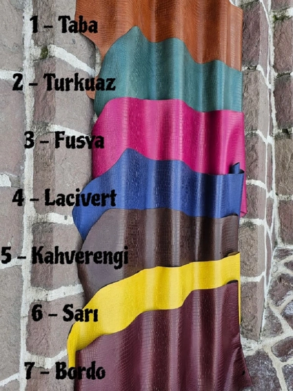 Mikro Timsah (Croco) Baskılı Vaketa Deri (1m-1.2mm)