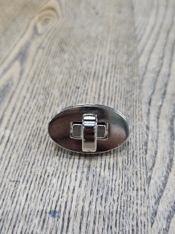 Çanta Kilit Ufak Yuvarlak Zamak Klips Nikel