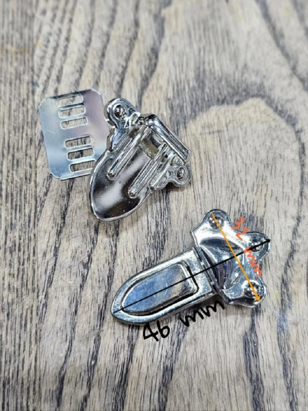 Çanta Kilit İki Noktalı Uzun Nikel Toka