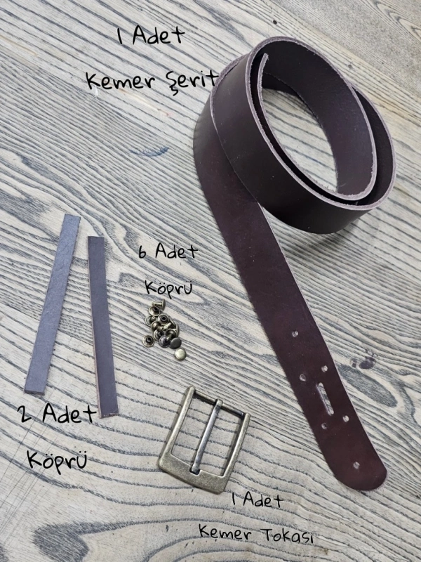 Kemer Set - Kahve - 4cm