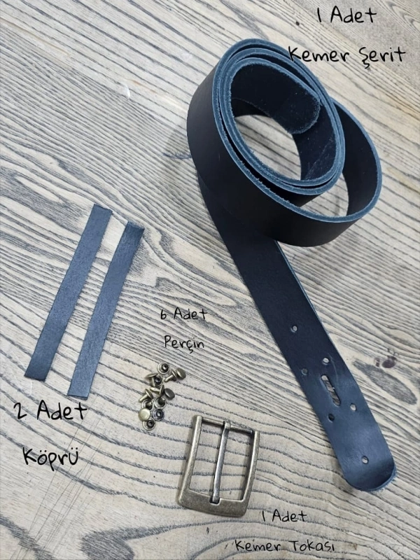Kemer Set - Siyah - 4cm