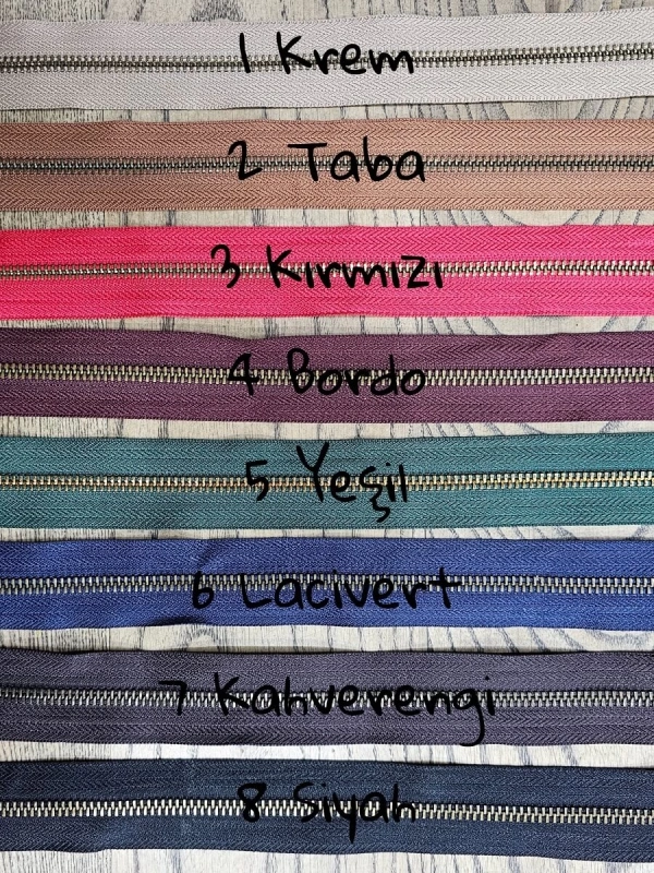 Fermuar Metal Diş Çift Taraflı Tip 5 Antik