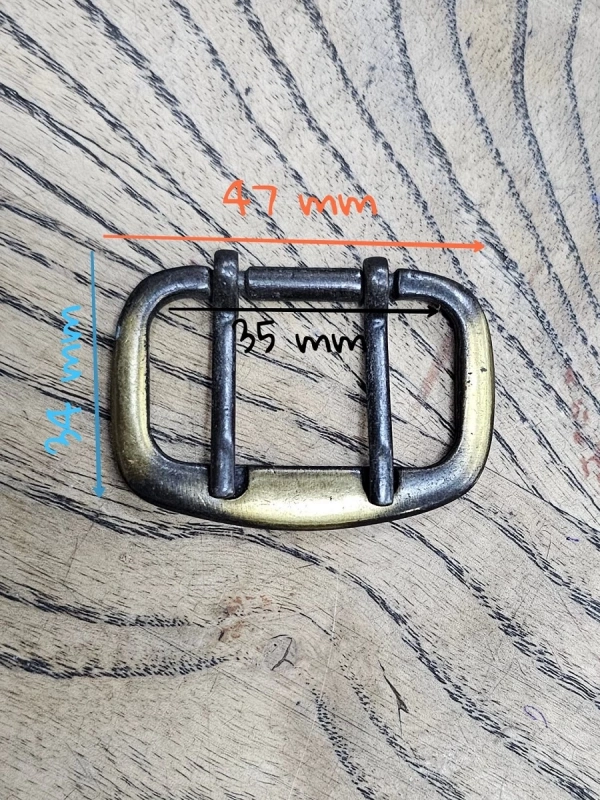 Eskitme Antik 35 mm İki Dilli Toka