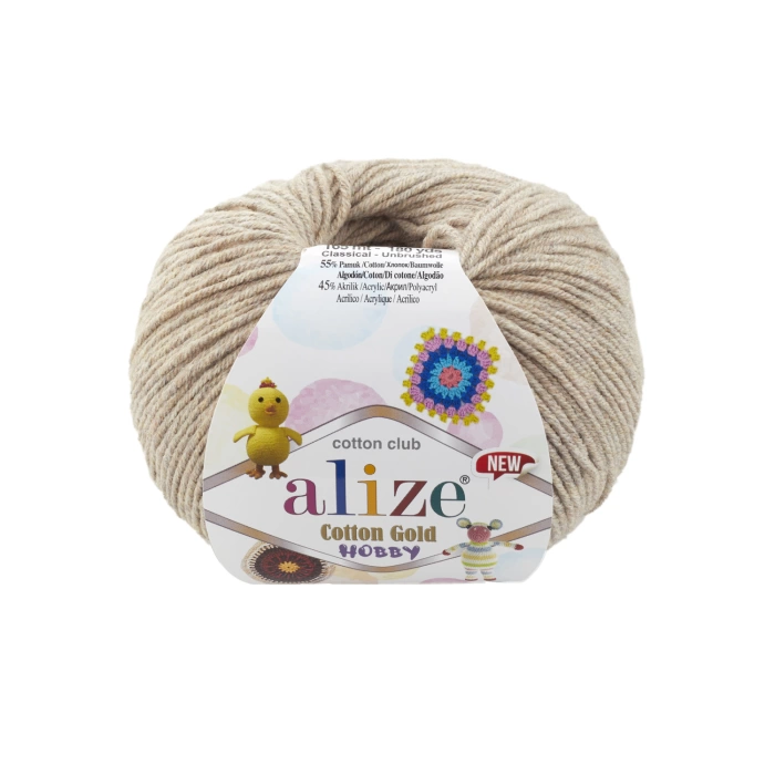 Alize Cotton Gold Hobby New 152 Bej Melanj - Amigurumi İpi