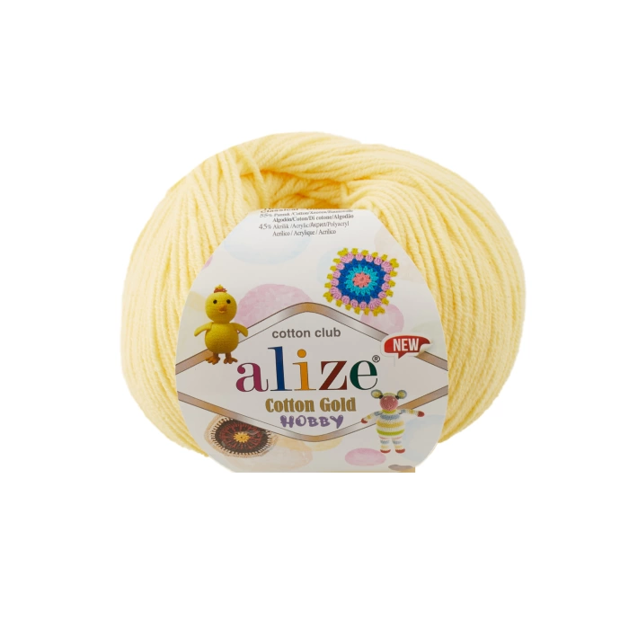 Alize Cotton Gold Hobby New 187 Açık Sarı - Amigurumi İpi