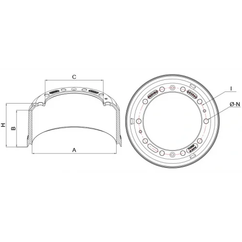 KAMPANA - BRAKE DRUM - ТОРМОЗНОЙ БАРАБАН
