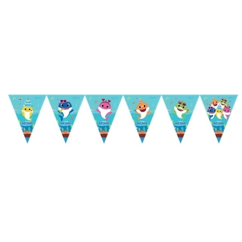 Lpb6331 Balonevi, Baby Shark Parti Zamanı, Kağıt Bayrak