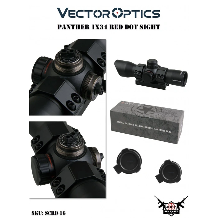 Vector Optics Panther 1x34 Yeşil Kırmızı Nokta Dürbünü