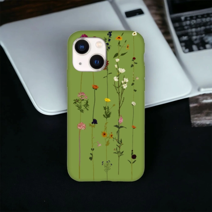 iPhone 13 / 14 Uyumlu Floral Stripes Desenli Lansman Kılıf