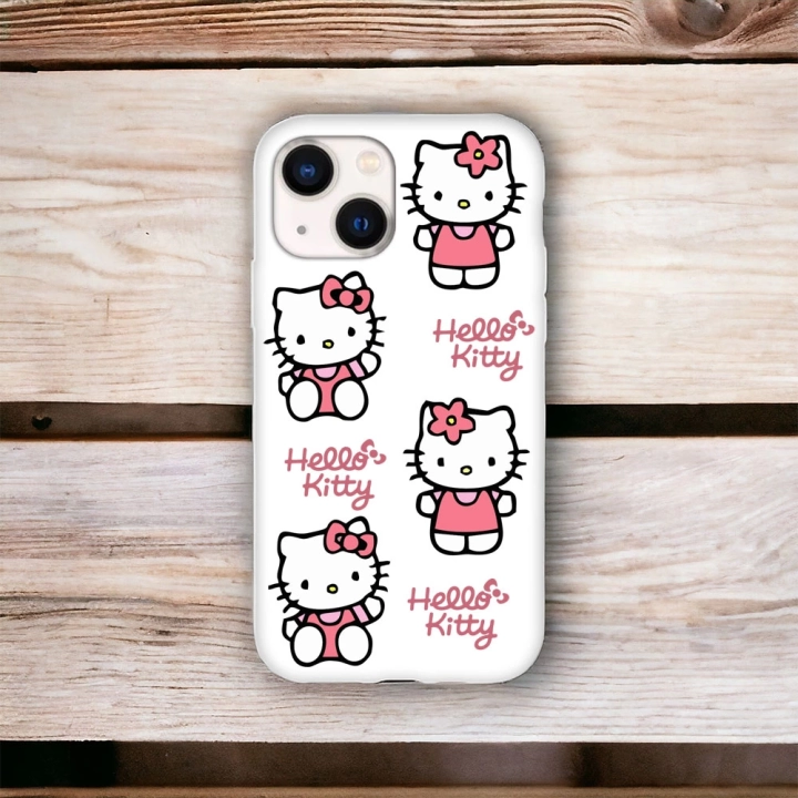 iPhone 15 Plus / 14 Plus Uyumlu Hello Kitty Desenli Lansman Kılıf