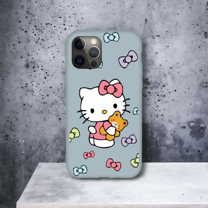 iPhone 12 Promax Uyumlu Hello Kitty 1 Desenli Lansman Kılıf