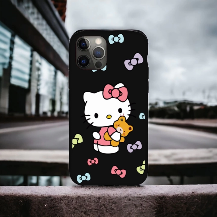 iPhone 12 Promax Uyumlu Hello Kitty 1 Desenli Lansman Kılıf